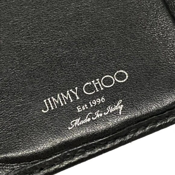 Auth JIMMY CHOO Nemo Black Leather Trifold Wallet - Picture 4 of 5